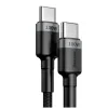 Cablu Alimentare si Date Baseus Cafule Fast Charging USB Type-C la USB Type-C 20V/5A brodat 2m Gri+Negru