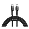 Cablu Alimentare si Date Baseus Cafule Fast Charging USB Type-C la USB Type-C 20V/5A brodat 2m Gri+Negru