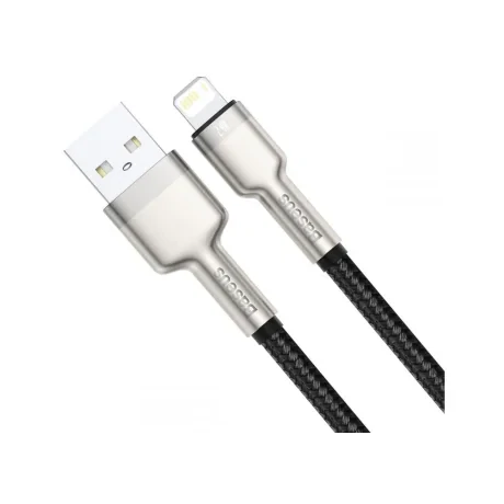 Cablu Alimentare si Date Baseus Cafule Metal Fast Charging USB la Lightning Iphone 2.4A braided 0.25m Negru