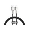 Cablu Alimentare si Date Baseus Cafule Metal Fast Charging USB la Lightning Iphone 2.4A braided 0.25m Negru
