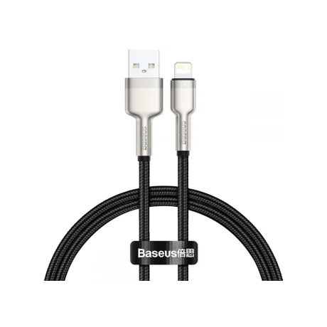 Cablu Alimentare si Date Baseus Cafule Metal Fast Charging USB la Lightning Iphone 2.4A braided 0.25m Negru
