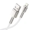 Cablu Alimentare si Date Baseus Cafule Metal Fast Charging USB la Lightning Iphone 2.4A braided 1m Alb