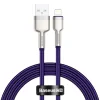 Cablu Alimentare si Date Baseus Cafule Metal Fast Charging USB la Lightning Iphone 2.4A braided 1m Violet