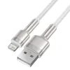 Cablu Alimentare si Date Baseus Cafule Metal Fast Charging USB la Lightning Iphone 2.4A braided 2m Alb