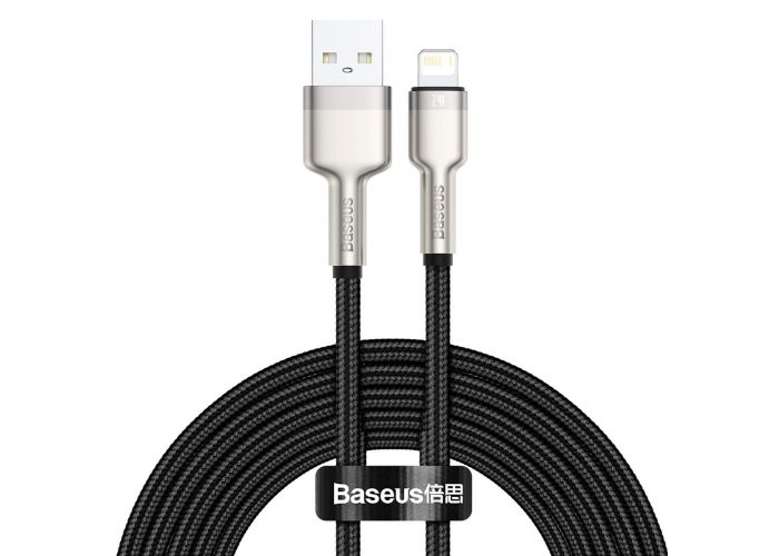 Cablu Alimentare si Date Baseus Cafule Metal Fast Charging USB la Lightning Iphone 2.4A braided 2m Negru thumb