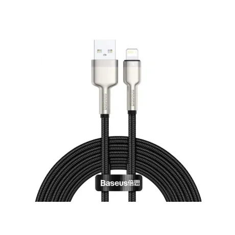 Cablu Alimentare si Date Baseus Cafule Metal Fast Charging USB la Lightning Iphone 2.4A braided 2m Negru