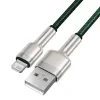 Cablu Alimentare si Date Baseus Cafule Metal Fast Charging USB la Lightning Iphone 2.4A braided 2m Verde