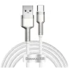 Cablu Alimentare si Date Baseus Cafule Metal Fast Charging USB la USB Type-C 66W 2m Alb