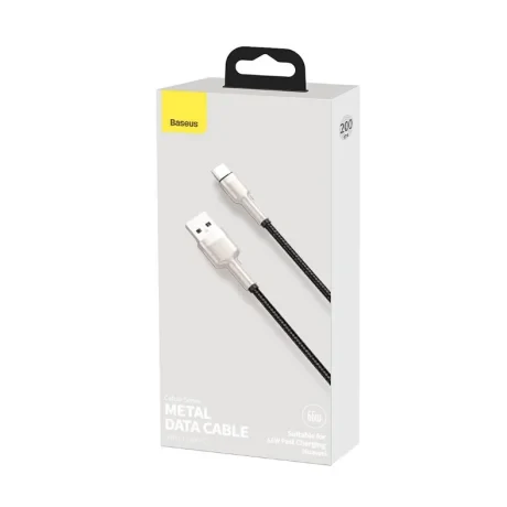 Cablu Alimentare si Date Baseus Cafule Metal Fast Charging USB la USB Type-C 66W 2m Negru