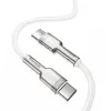 Cablu Alimentare si Date Baseus Cafule Metal Fast Charging USB Type-C la USB Type-C 100W braided 1m Alb