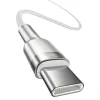 Cablu Alimentare si Date Baseus Cafule Metal Fast Charging USB Type-C la USB Type-C 100W braided 1m Alb