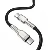 Cablu Alimentare si Date Baseus Cafule Metal Fast Charging USB Type-C la USB Type-C 100W braided 1m Negru