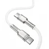 Cablu Alimentare si Date Baseus Cafule Metal Fast Charging USB Type-C la USB Type-C 100W braided 2m Alb