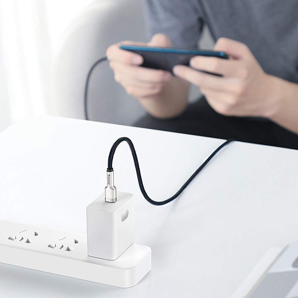 Cablu Alimentare si Date Baseus Cafule Metal Fast Charging USB Type-C la USB Type-C 100W braided 2m Negru thumb