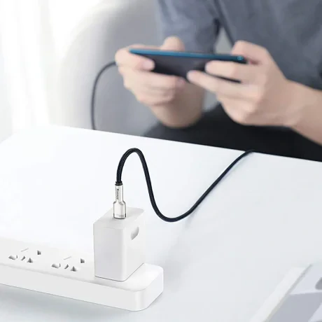 Cablu Alimentare si Date Baseus Cafule Metal Fast Charging USB Type-C la USB Type-C 100W braided 2m Negru