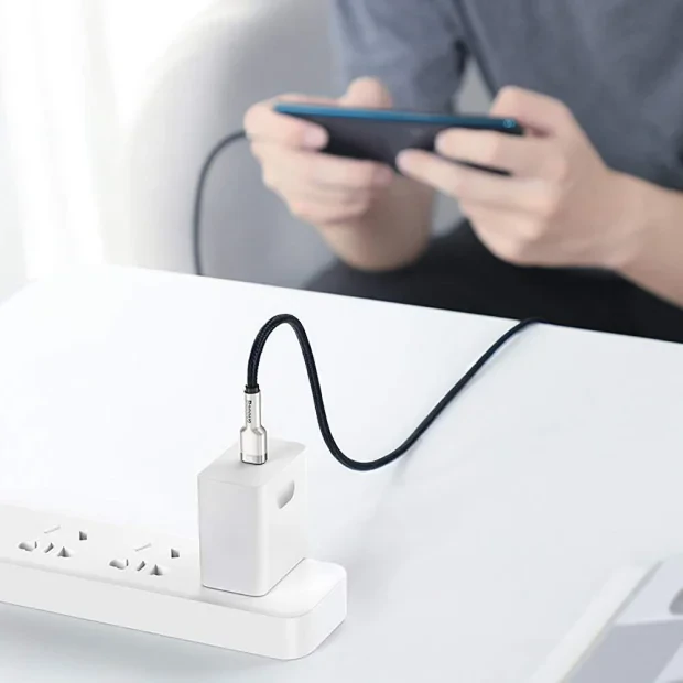 Cablu Alimentare si Date Baseus Cafule Metal Fast Charging USB Type-C la USB Type-C 100W braided 2m Negru