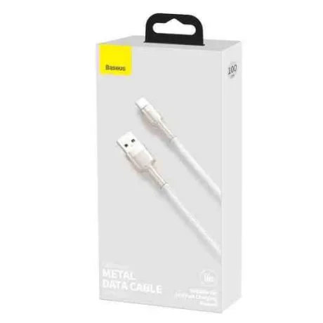 Cablu Alimentare si Date Baseus Cafule Series Fast Charging USB la USB Type-C 66W braided 1m Alb