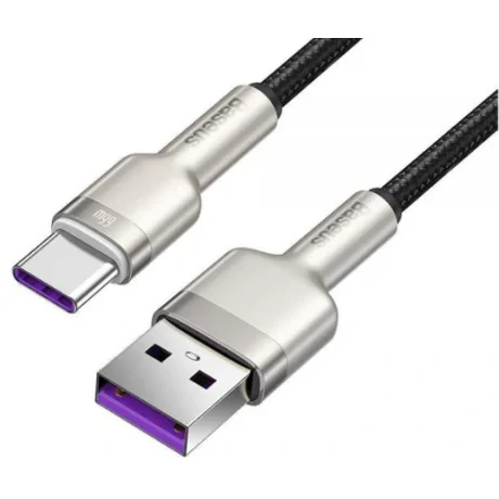 Cablu Alimentare si Date Baseus Cafule Series Fast Charging Data USB la USB Type-C 66W braided 1m Negru