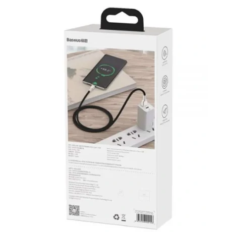 Cablu Alimentare si Date Baseus Cafule Series Fast Charging Data USB la USB Type-C 66W braided 1m Negru