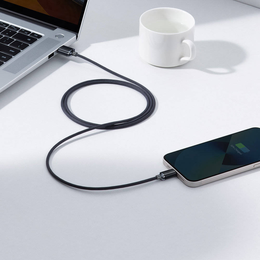 Cablu Alimentare si Date Baseus Crystal Shine Fast Charging USB la Lightning Iphone 2.4A 1.2m Negru thumb