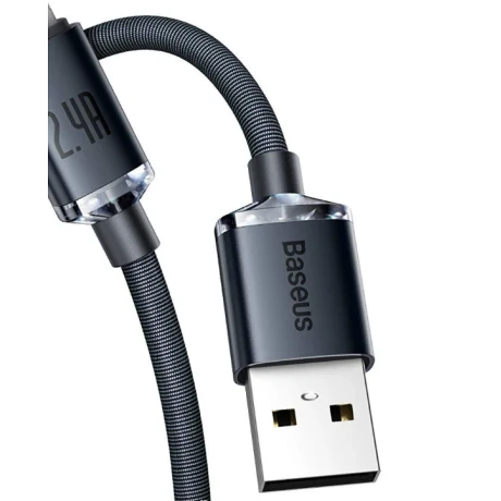 Cablu Alimentare si Date Baseus Crystal Shine Fast Charging USB la Lightning Iphone 2.4A 2m Negru