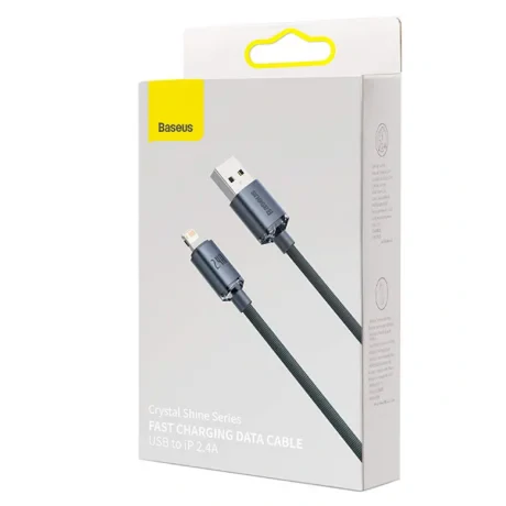 Cablu Alimentare si Date Baseus Crystal Shine Fast Charging USB la Lightning Iphone 2.4A 2m Negru