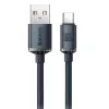 Cablu Alimentare si Date Baseus Crystal Shine Fast Charging USB la USB Type-C 100W 1.2m braided Negru