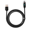 Cablu Alimentare si Date Baseus Display Fast Charging USB la USB Type-C 66W braided 1m Negru