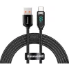 Cablu Alimentare si Date Baseus Display Fast Charging USB la USB Type-C 66W braided 1m Negru