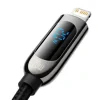 Cablu Alimentare si Date Baseus Display Fast Charging USB Type-C la Lighting iPhone 20W braided 1m Negru