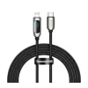 Cablu Alimentare si Date Baseus Display Fast Charging USB Type-C la Lighting iPhone 20W braided 2m Negru