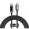 Cablu Alimentare si Date Baseus Display Fast Charging USB Type-C la USB Type-C 100W braided 2m Negru