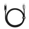 Cablu Alimentare si Date Baseus Display Fast Charging USB Type-C la USB Type-C 100W braided 1m Negru