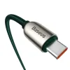 Cablu Alimentare si Date Baseus Display Fast Charging USB Type-C la USB Type-C 100W braided 1m Verde