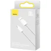 Cablu Alimentare si Date Baseus Dynamic Fast Charging USB la USB Type-C 100W brodat 2m Alb