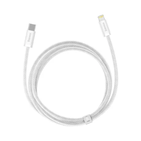 Cablu Alimentare si Date Baseus Dynamic Fast Charging USB Type-C la Lightning Iphone PD 20W braided 1m Alb