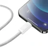 Cablu Alimentare si Date Baseus Dynamic Fast Charging USB Type-C la Lightning Iphone PD 20W braided 2m Alb