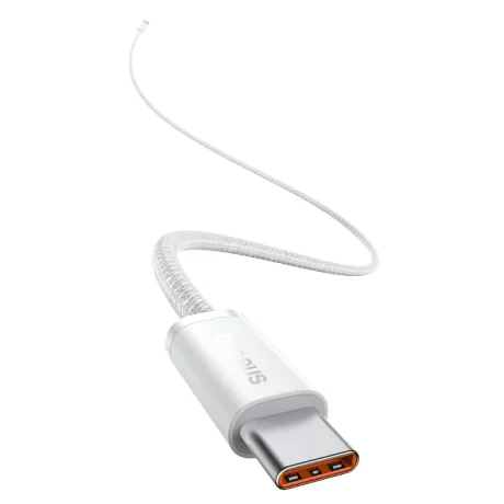 Cablu Alimentare si Date Baseus Dynamic Fast Charging USB Type-C la USB Type-C PD 100W braided 1m Alb