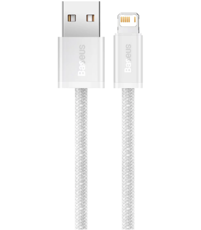 Cablu Alimentare si Date Baseus Dynamic Series Fast Charging USB la Lightning Iphone 2.4A 1m braided Alb thumb