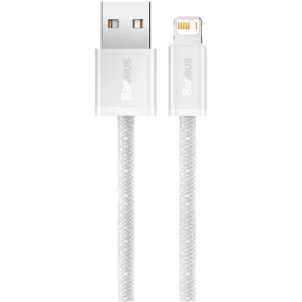 Cablu Alimentare si Date Baseus Dynamic Series Fast Charging USB la Lightning Iphone 2.4A 1m braided Alb