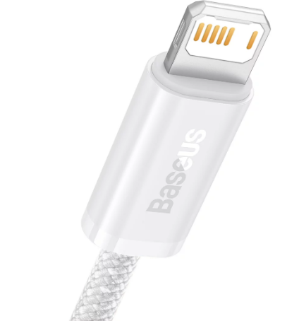 Cablu Alimentare si Date Baseus Dynamic Series Fast Charging USB la Lightning Iphone 2.4A 1m braided Alb thumb