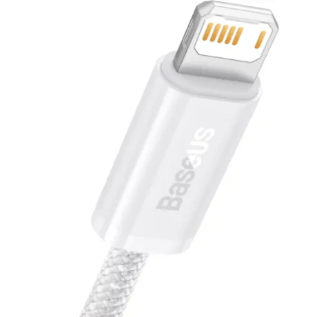 Cablu Alimentare si Date Baseus Dynamic Series Fast Charging USB la Lightning Iphone 2.4A 1m braided Alb