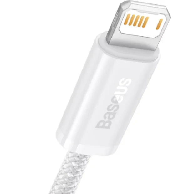 Cablu Alimentare si Date Baseus Dynamic Series Fast Charging USB la Lightning Iphone 2.4A 1m braided Alb