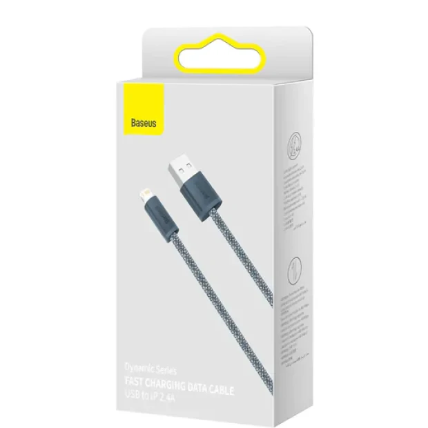 Cablu Alimentare si Date Baseus Dynamic Series Fast Charging USB la Lightning Iphone 2.4A 1m braided Gri