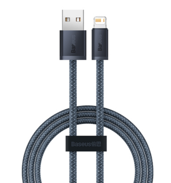 Cablu Alimentare si Date Baseus Dynamic Series Fast Charging USB la Lightning Iphone 2.4A 1m braided Gri thumb