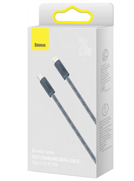 Cablu alimentare si date Baseus Dynamic Series Fast Charging USB Type-C la Lightning Iphone 20W 1m braided Gri thumb