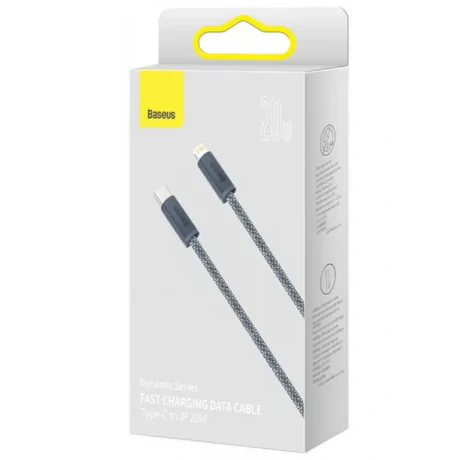 Cablu alimentare si date Baseus Dynamic Series Fast Charging USB Type-C la Lightning Iphone 20W 1m braided Gri