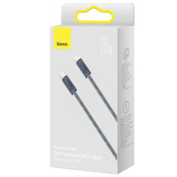 Cablu alimentare si date Baseus Dynamic Series Fast Charging USB Type-C la Lightning Iphone 20W 1m braided Gri
