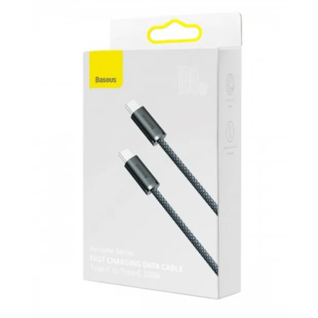 Cablu Alimentare si Date Baseus Dynamic Series Fast Charging USB Type-C la USB Type-C 100W 1m braided Gri