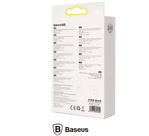 Cablu Alimentare si Date Baseus Explorer Fast Charging USB la USB Type-C 100W 1m Negru-Transparent thumb